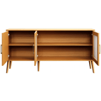 Balcão Buffet R431C Dalla Costa 160cm 3 Portas Carvalho Rosé