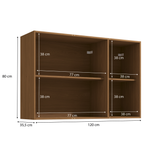 Armário Aéreo de Cozinha Vibra Kappesberg 120cm 3 Portas Canela e Grafite
