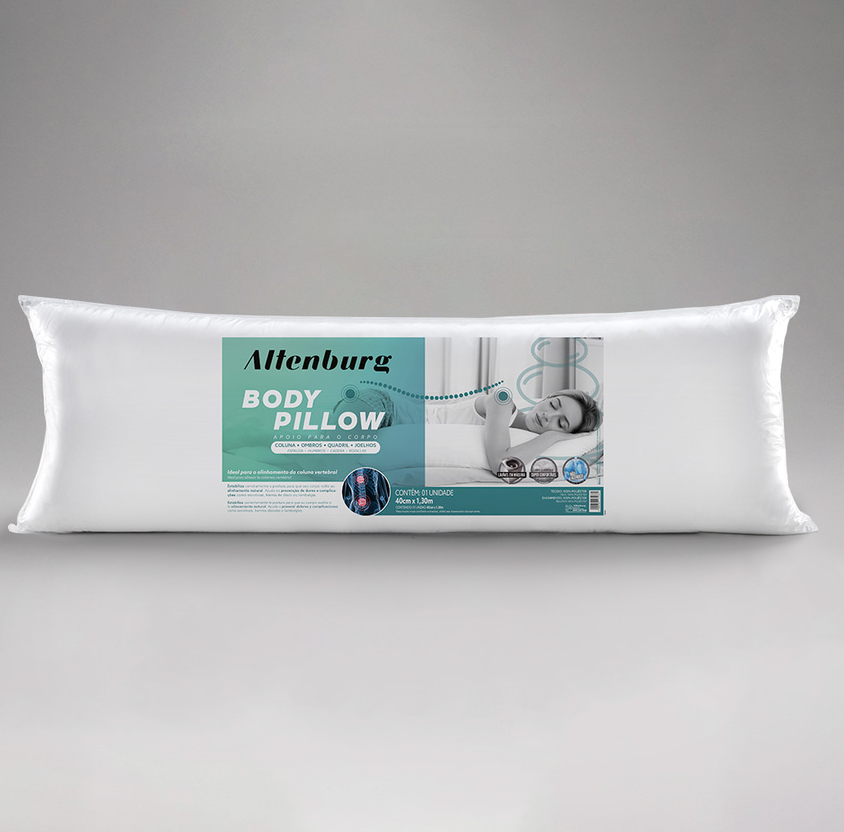 Travesseiro Altenburg Body Pillow 40cmx130cm Branco