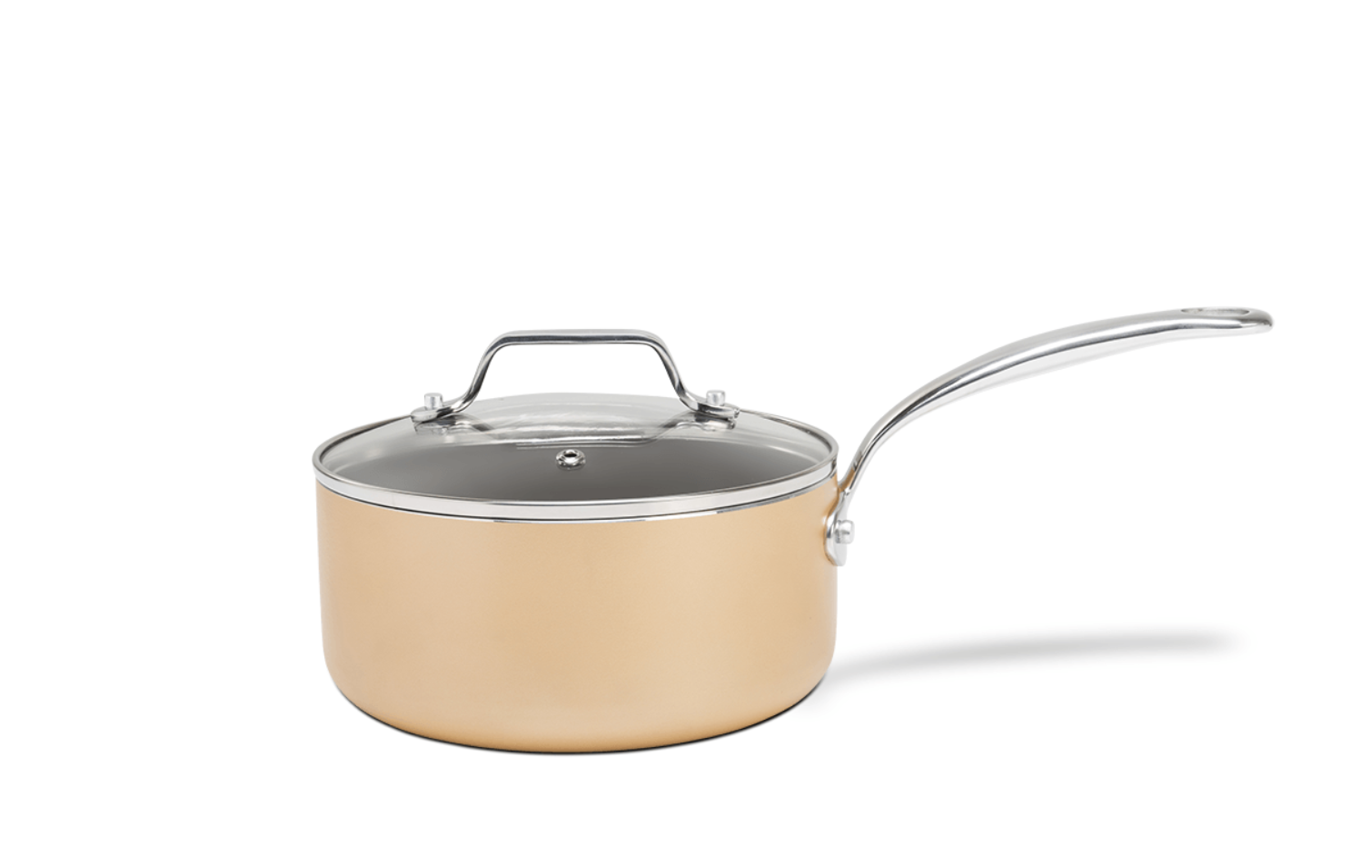 Jogo de Panelas Ceramic Life Brinox 4 peças Indução Life Coast Champanhe