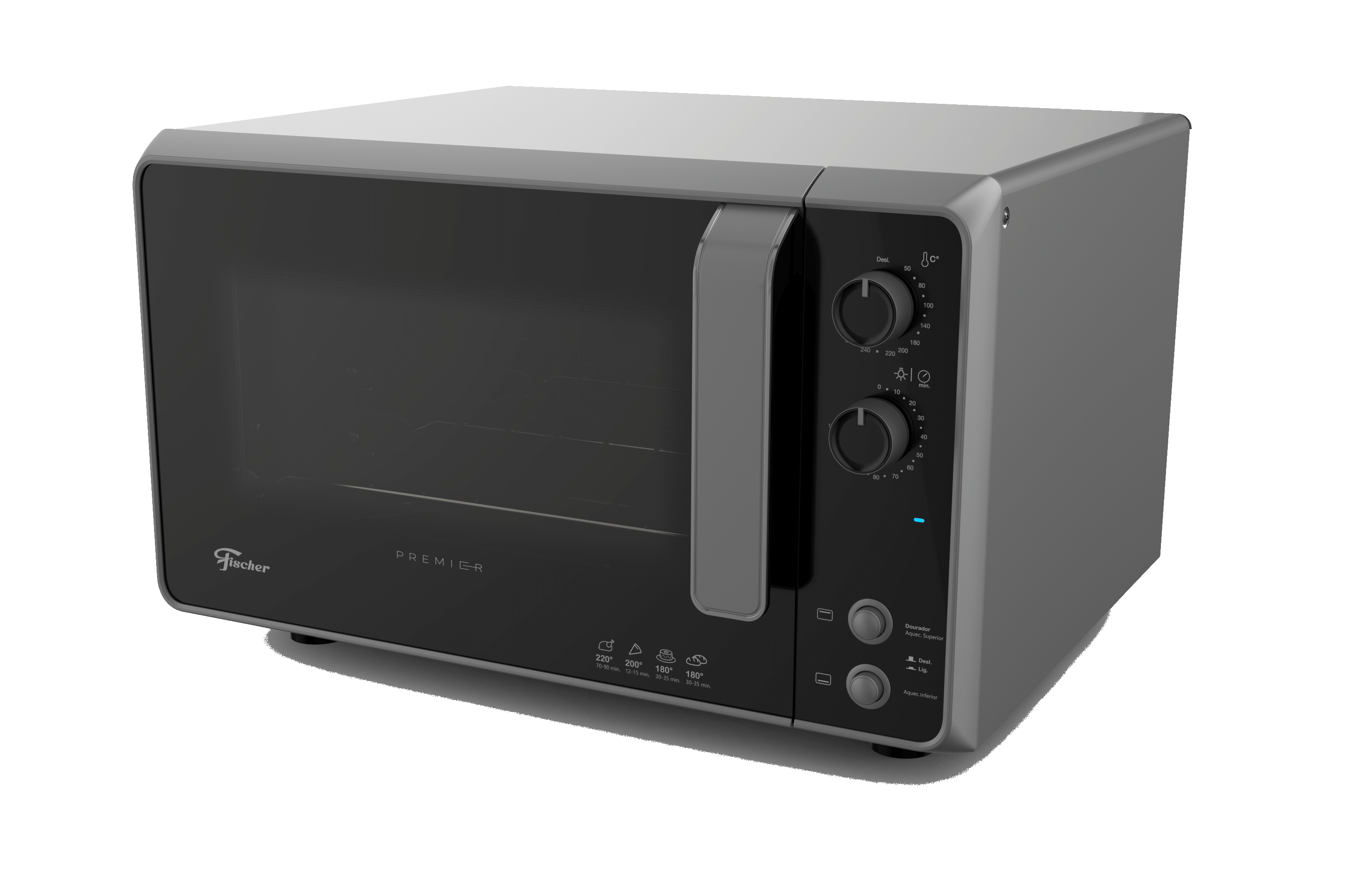 Forno de Mesa Elétrico Fischer 48L Premier com Timer 29420-70310 Silver 220V