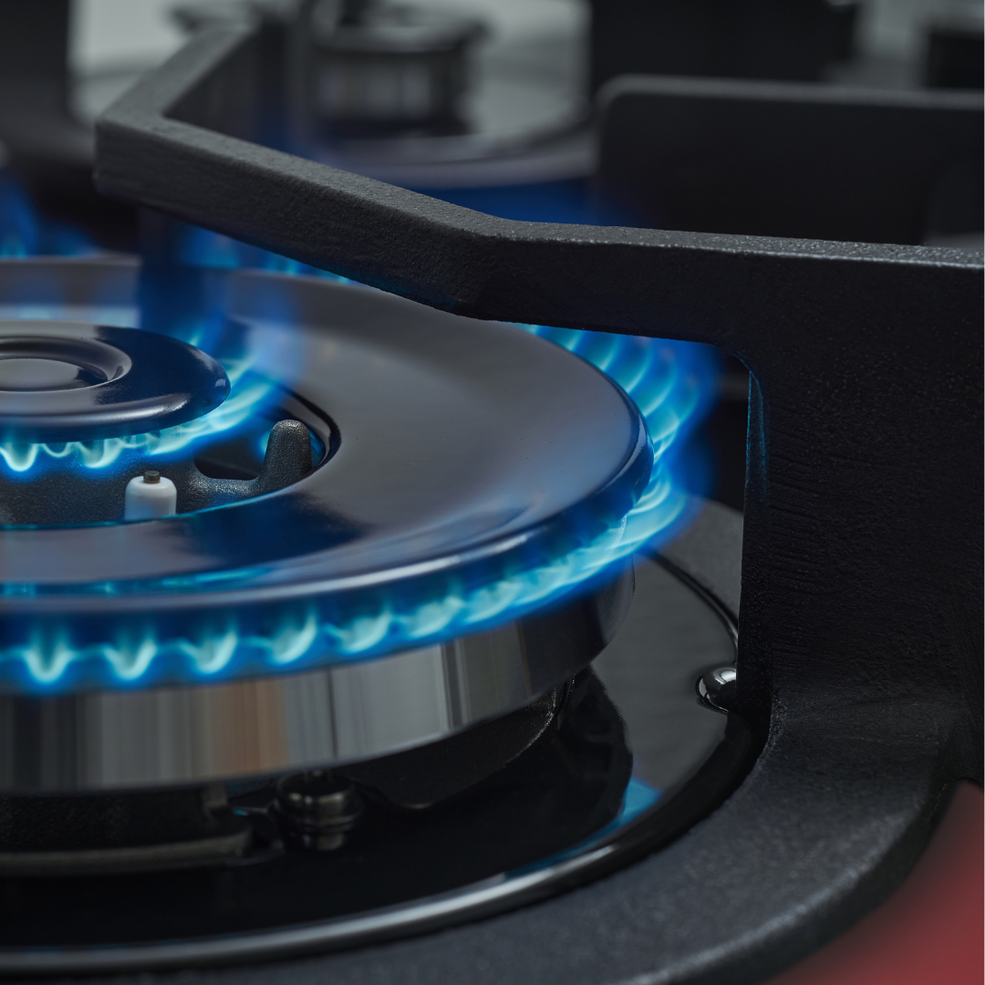 Cooktop à Gás Fischer 5 Bocas Infinity Tripla Chama Vidro Vermelho Rouge Bivolt