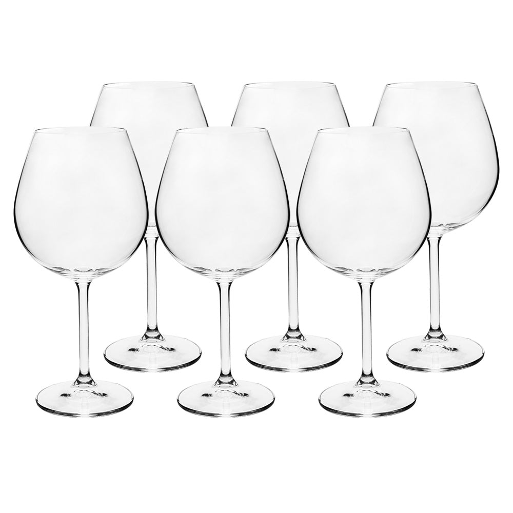 Jogo de 6 Taças de Vinho Full Fit Bordeaux em Cristal Ecológico Bohemia 650ml