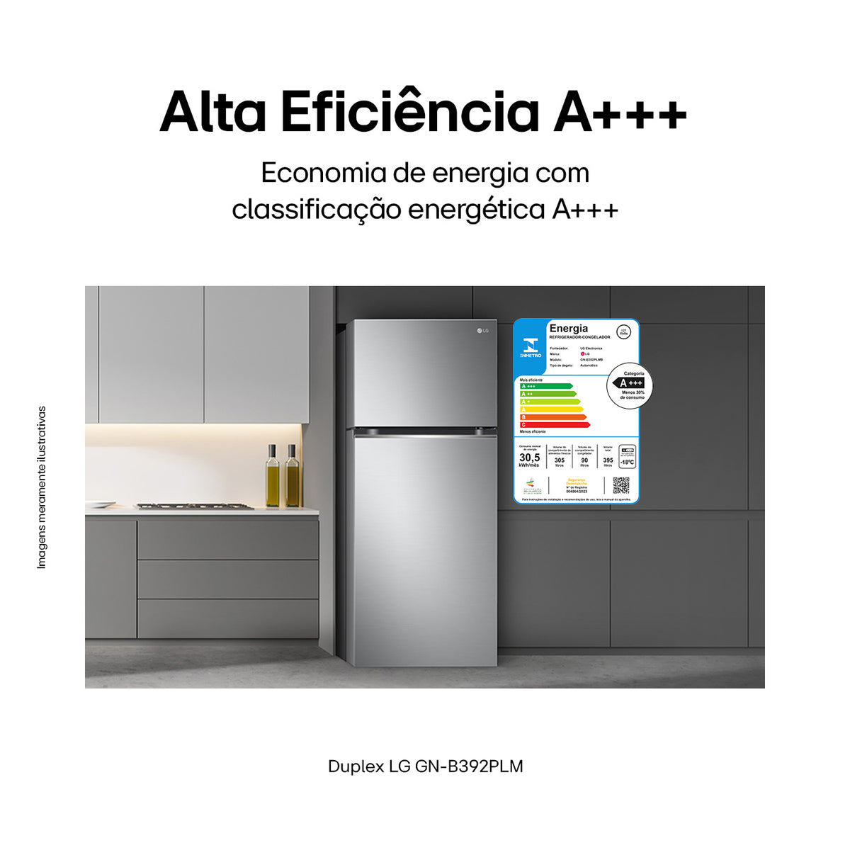 Refrigerador LG 395L Duplex Inverter Inox 220V