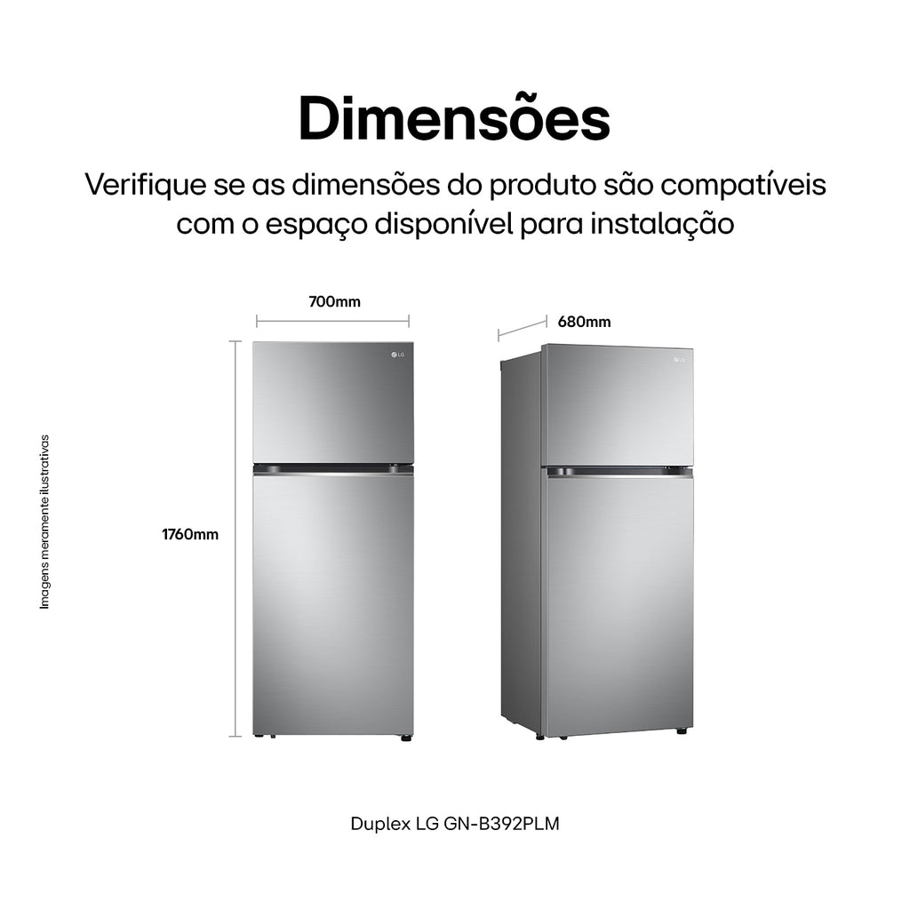 Refrigerador LG 395L Duplex Inverter Inox 220V