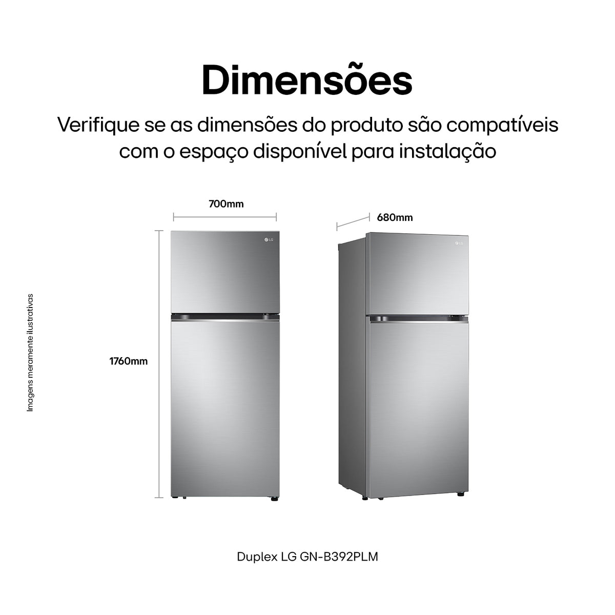 Refrigerador LG 395L Duplex Inverter Inox 220V