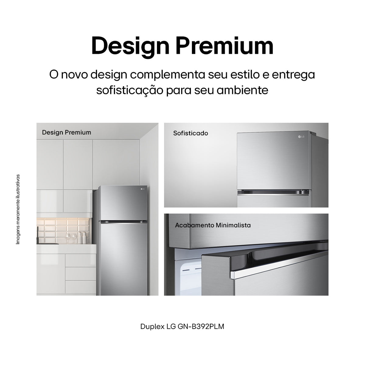 Refrigerador LG 395L Duplex Inverter Inox 220V