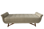 Puff Recamier Deville Perfan 160cm com Pés em Madeira Linho Bege