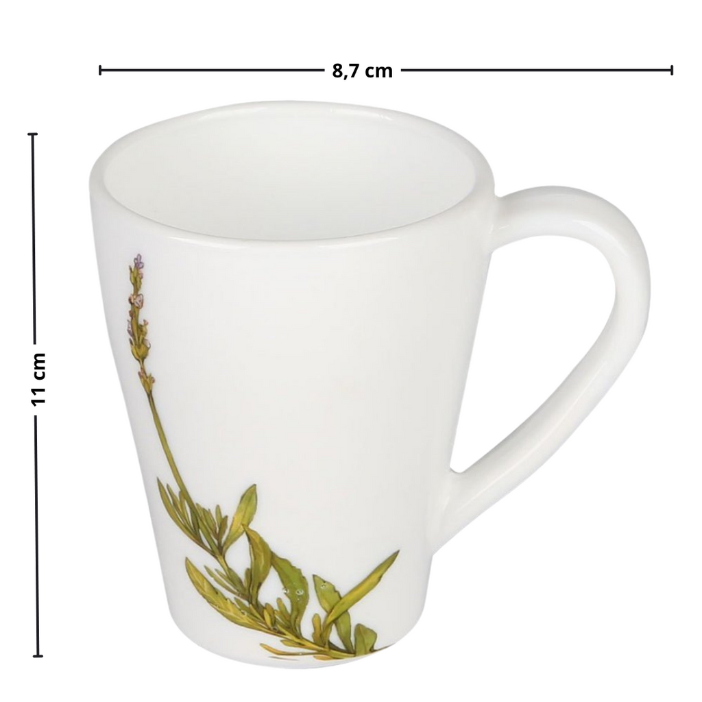 Caneca em Vidro Opalino Flora Full-Fit 350ml Amarilis