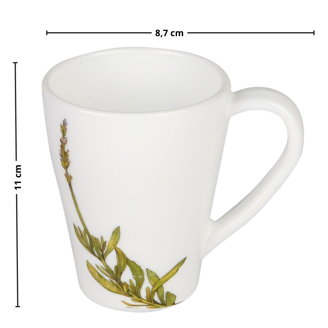Caneca em Vidro Opalino Flora Full-Fit 350ml Amarilis