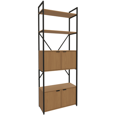 Estante Kappesberg com Portas e 3 Prateleiras LI018 Canela e Preto
