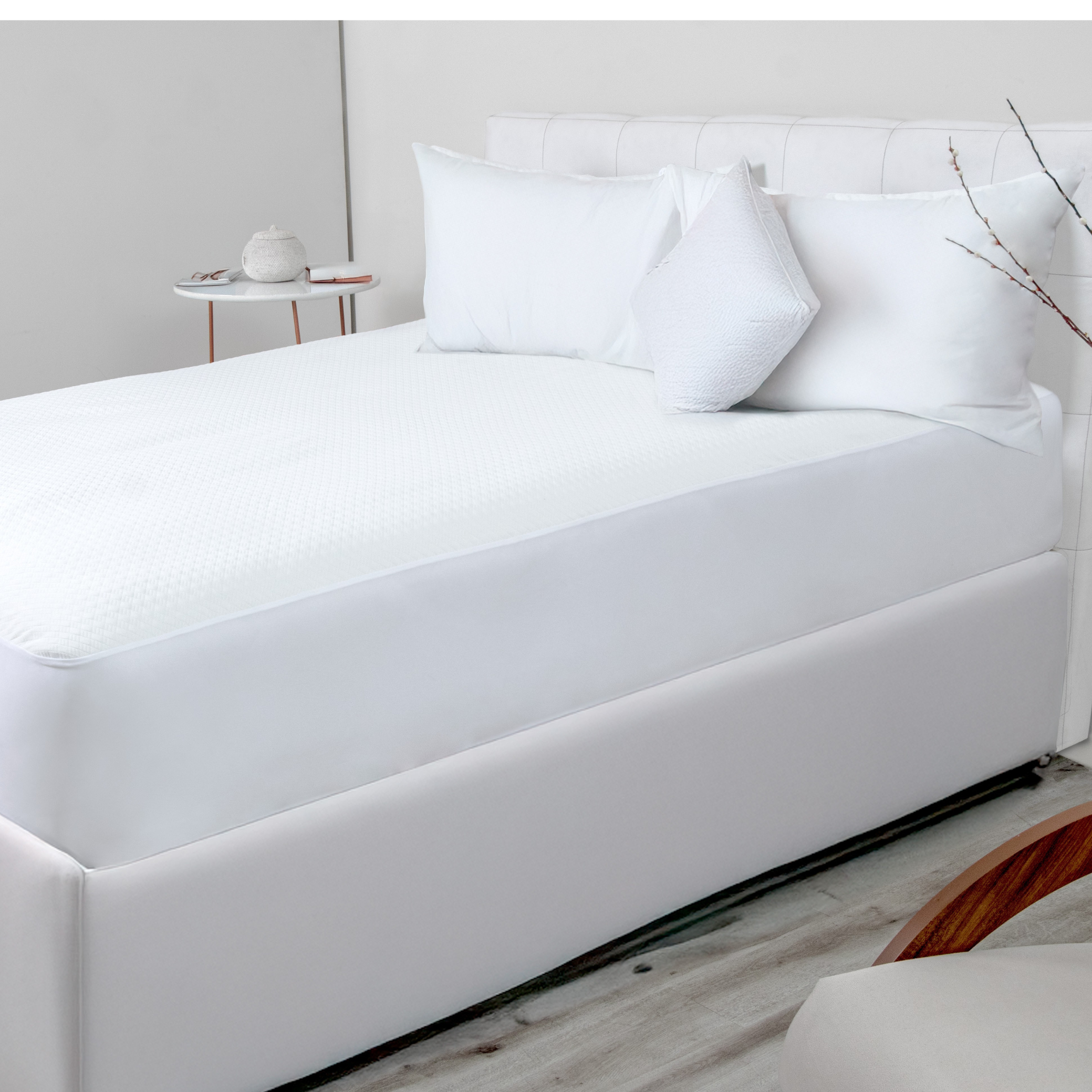 Protetor de Colchão Solteiro Naturalle Jacquard 90x190cm Branco