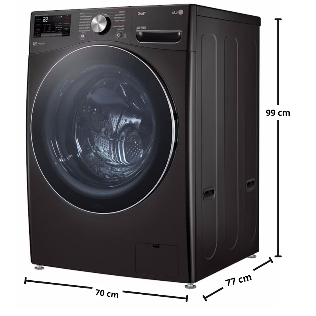 Lava e Seca LG 18Kg Inverter WD18BV2S6B AIDD Inteligência Artificial Preto 220V