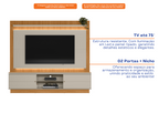Home Guararapes Linea para TV 75'' com Led Nature e Off White