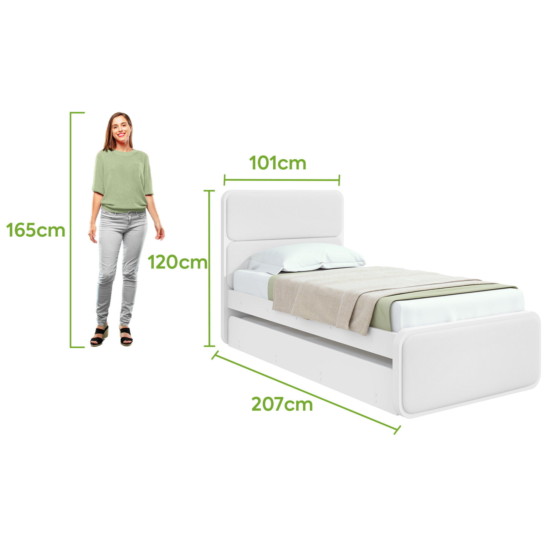 Cama Bibox Loop Lopas Com Cama Auxiliar Branco