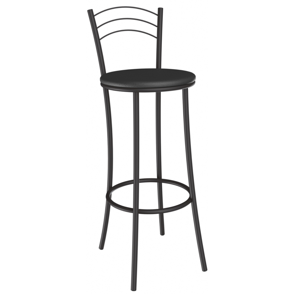 Banqueta Industrial Crome Petra Kappesberg Preto Courino Preto