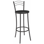 Banqueta Industrial Crome Petra Kappesberg Preto Courino Preto