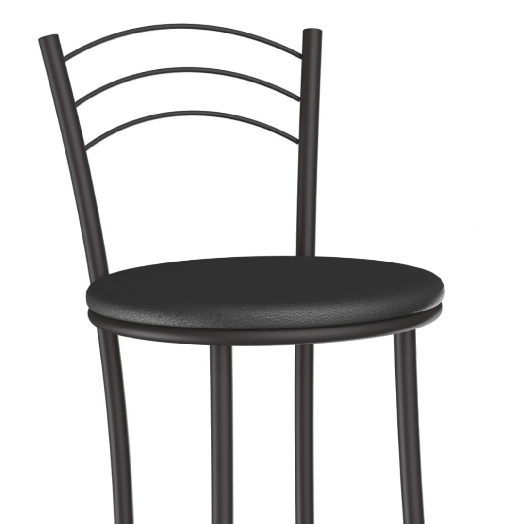 Banqueta Industrial Crome Petra Kappesberg Preto Courino Preto