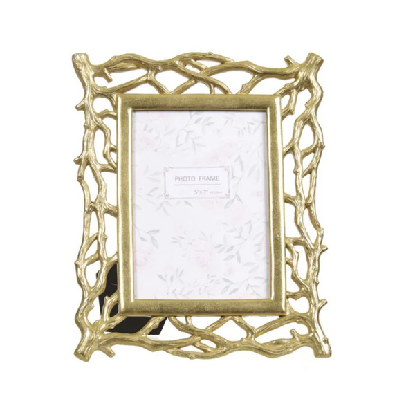 Porta-Retrato Florarte Poliresina 22,5x27,7x1,2cm Dourado