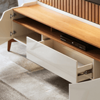 Rack Imcal Studio 180cm 2 Portas 1 Gaveta Off White e Nature