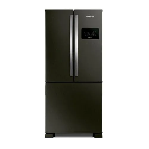 Refrigerador Brastemp 554L BRO85AE 3 Portas French Door Inverter Black Inox 220V