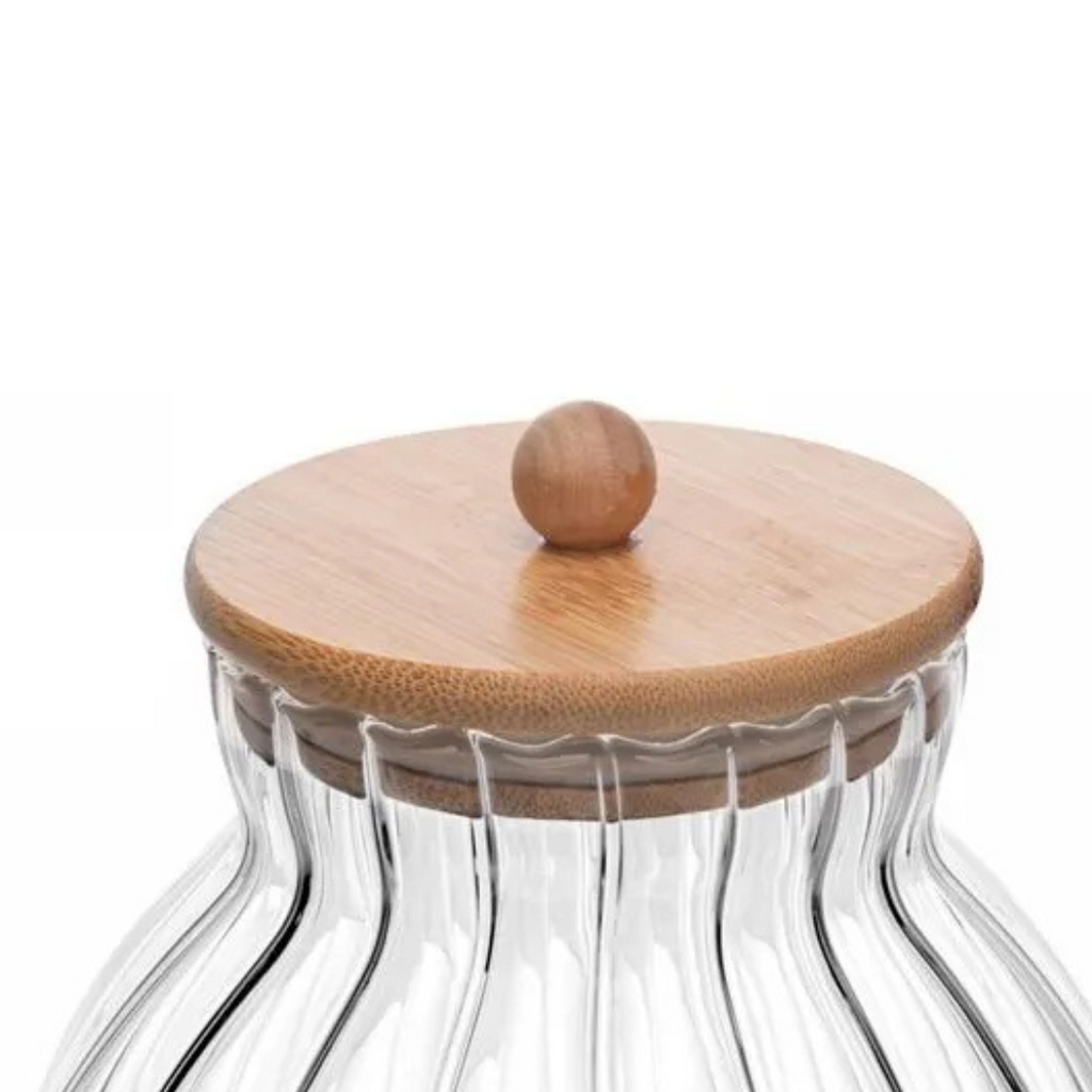 Pote Hermético de Vidro Borossilicato Rojemac Classic com Tampa de Bambu 700ml