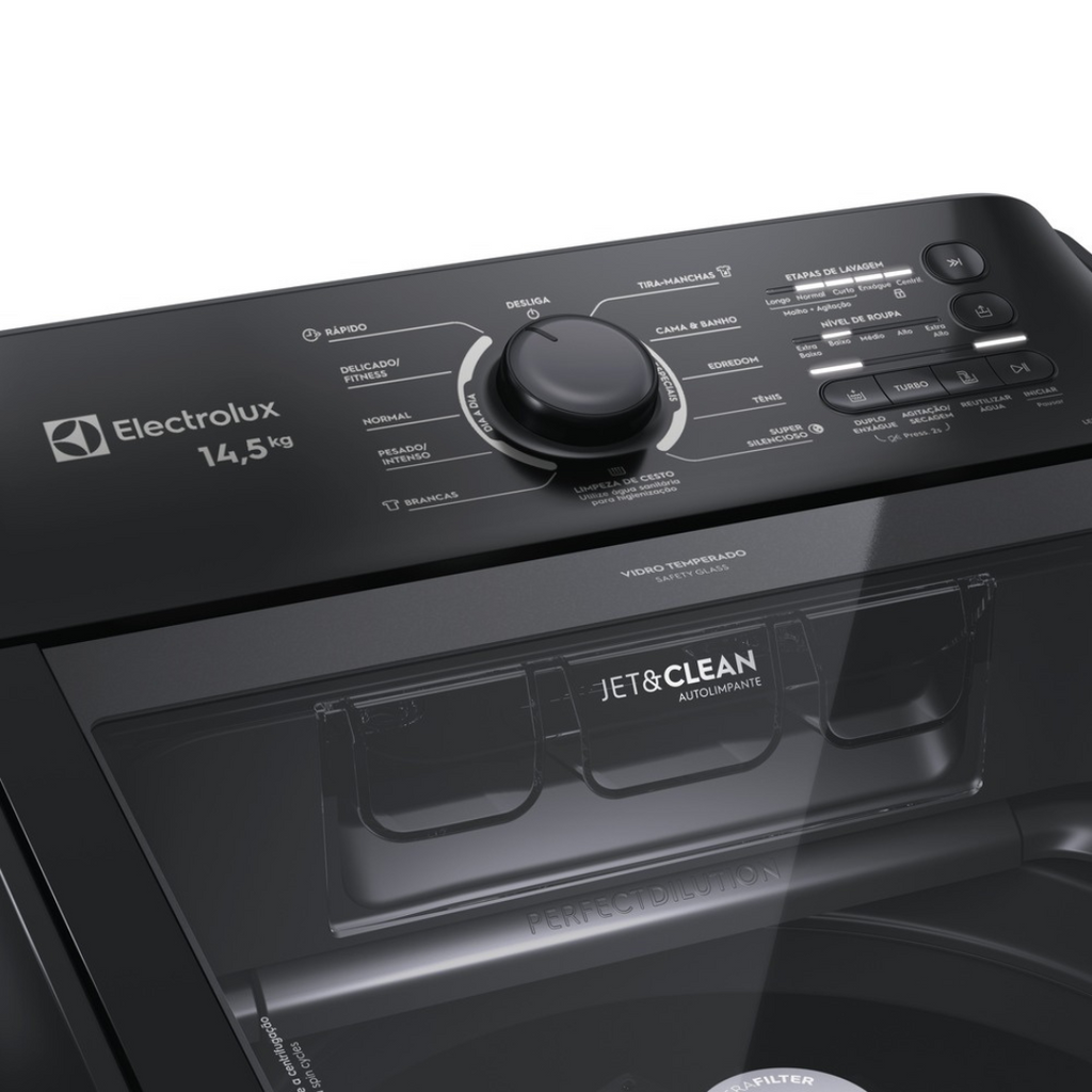 Lavadora de Roupas Electrolux 14,5Kg LEP15 Efficient Jet&Clean Preto 220V