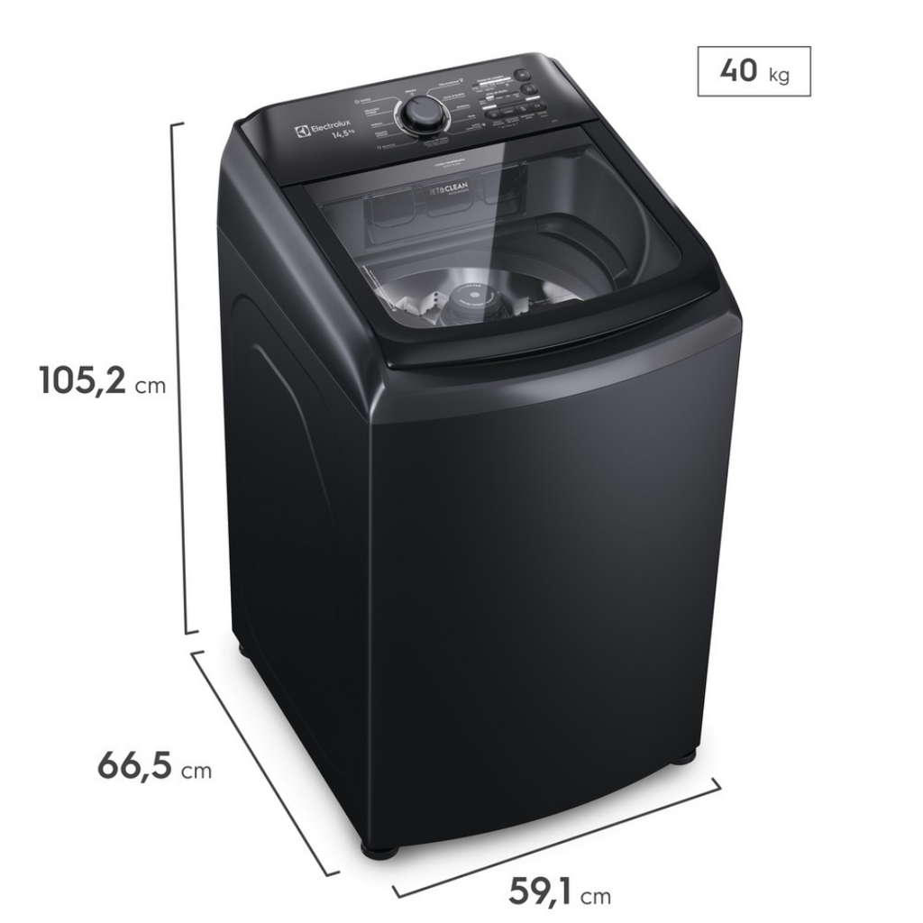 Lavadora de Roupas Electrolux 14,5Kg LEP15 Efficient Jet&Clean Preto 220V