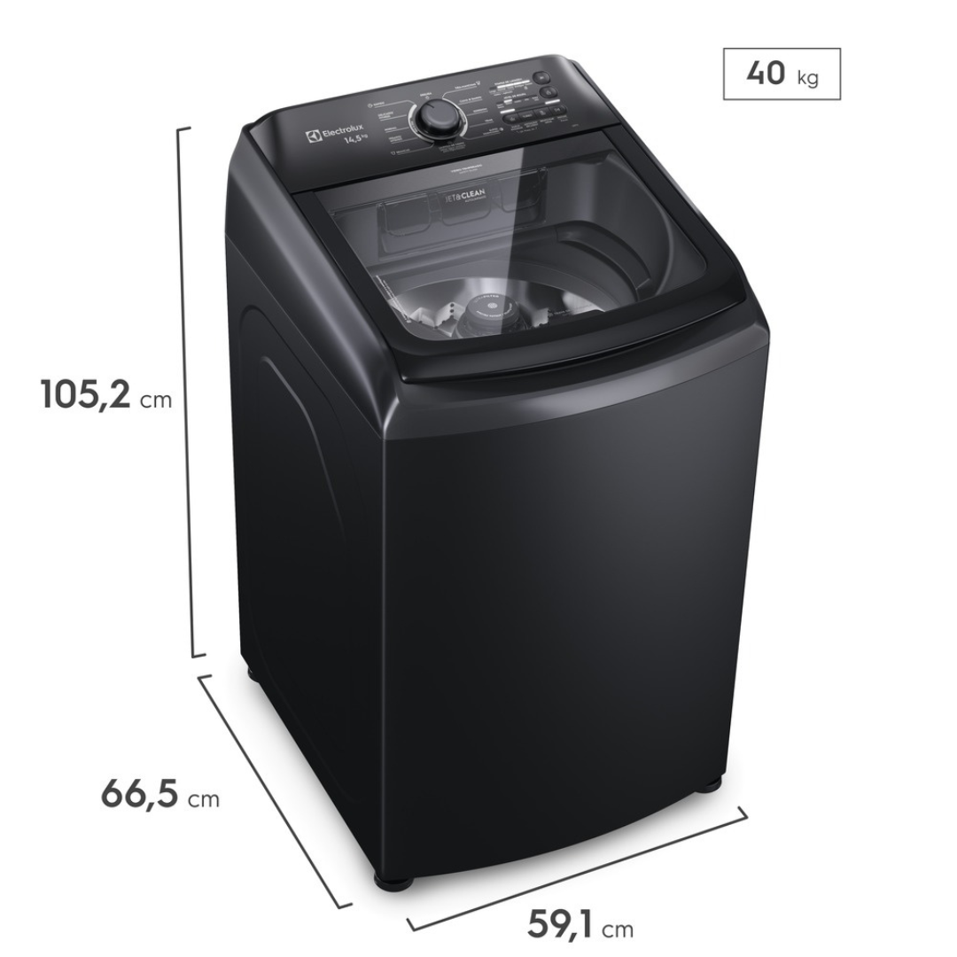 Lavadora de Roupas Electrolux 14,5Kg LEP15 Efficient Jet&Clean Preto 220V