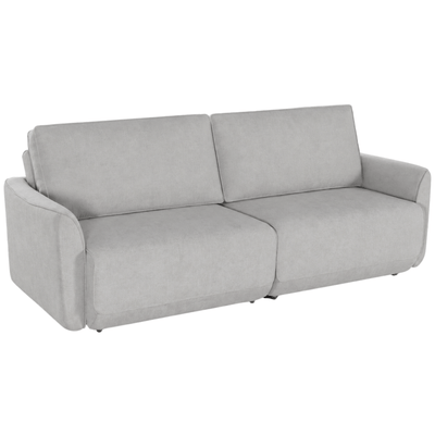 Sofá Ravenna 244cm Matielo 2 Assentos Retráteis Encostos Reclináveis Linho Cinza