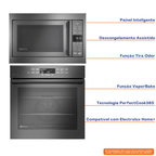 Kit Electrolux de Embutir Forno Elétrico OE8EW 80L com VaporBake+Micro-ondas 34L ME3BC Experience 220V