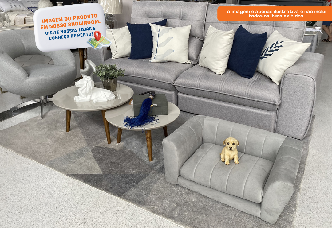 Sofá Pet Alure 80cm Molufan Veludo Prata