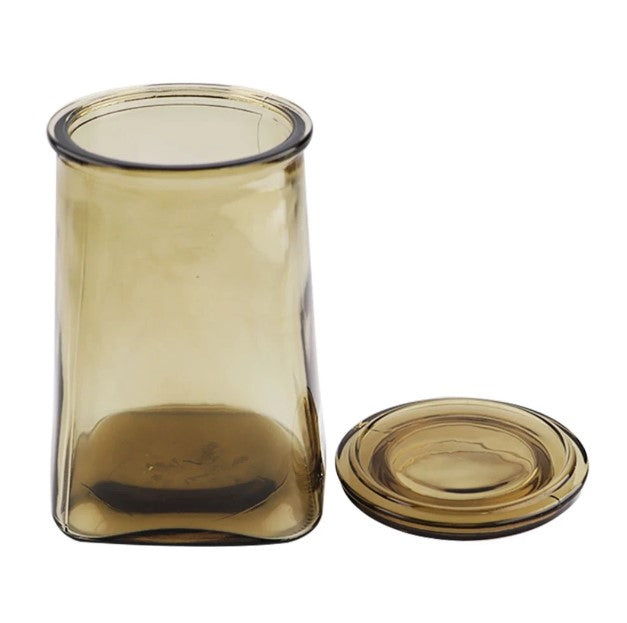 Jogo 2 Porta Mantimentos Full-Fit 900ml em Vidro com Tampa Ambar