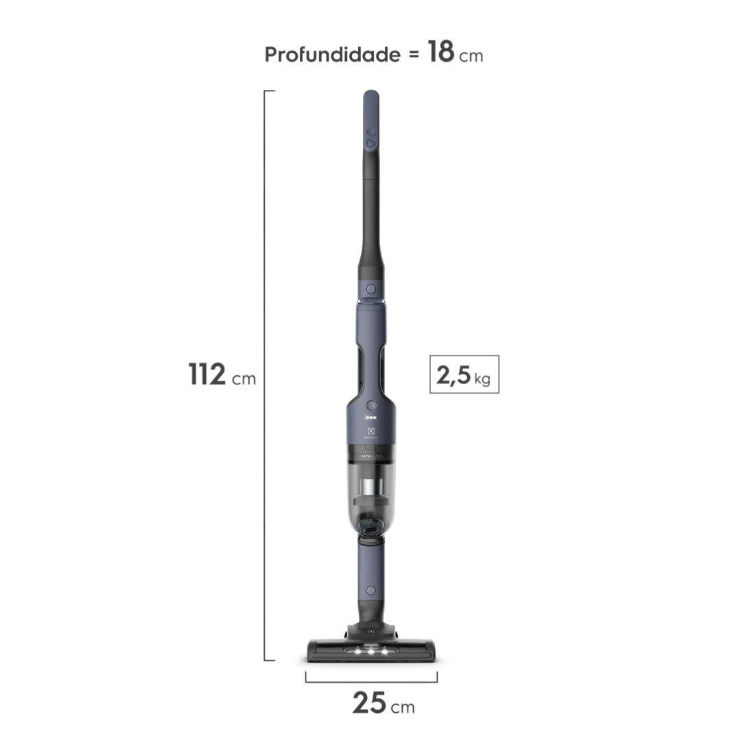 Aspirador de Pó Vertical Electrolux Ergorapido com Led ERG019 Sem Fio Azul Bivolt