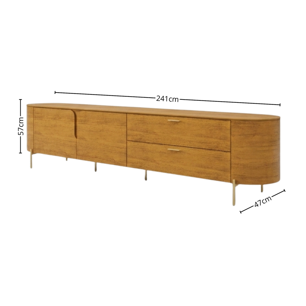 Rack Celine DJ Móveis 241cm 100% MDF Cedro