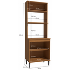 Paneleiro Torre Quente de Cozinha Linna Kappesberg 70cm 3 Portas com Nicho Canela e Off White