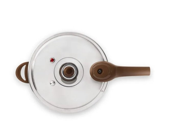 Panela de Pressão Ceramic Life Brinox 6,8L Indução Pressure Vanilla