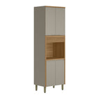 Paneleiro Torre Quente Allure Linea 100% MDF 70cm 4 Portas 1 Porta Condimentos Jequitibá e Gris