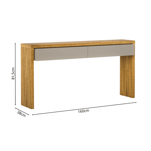 Aparador Nord Imcal 160cm 2 Gavetas 100% MDF Off White e Cinamomo