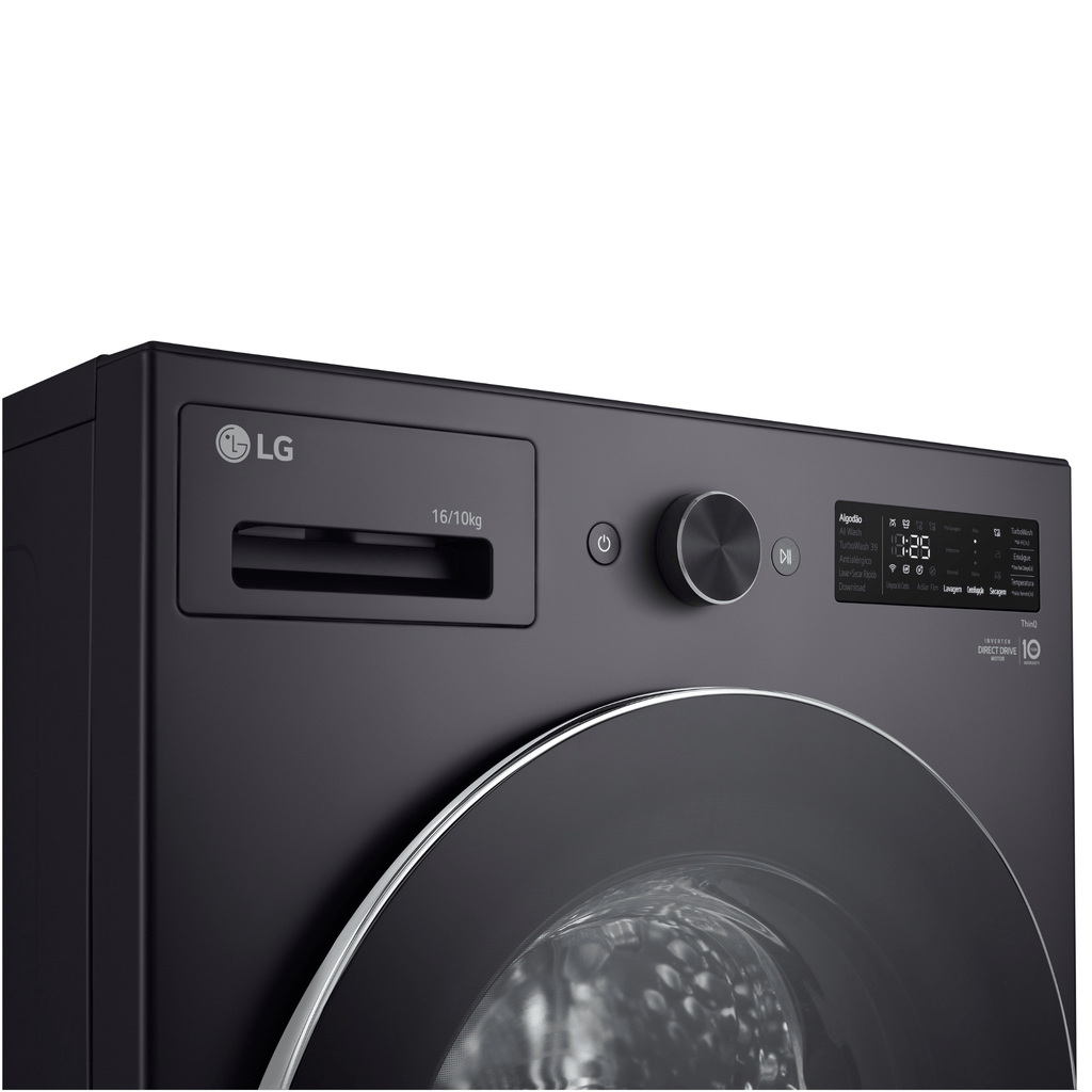 Lava e Seca Smart LG 16KG AI DD Black Inox 220V