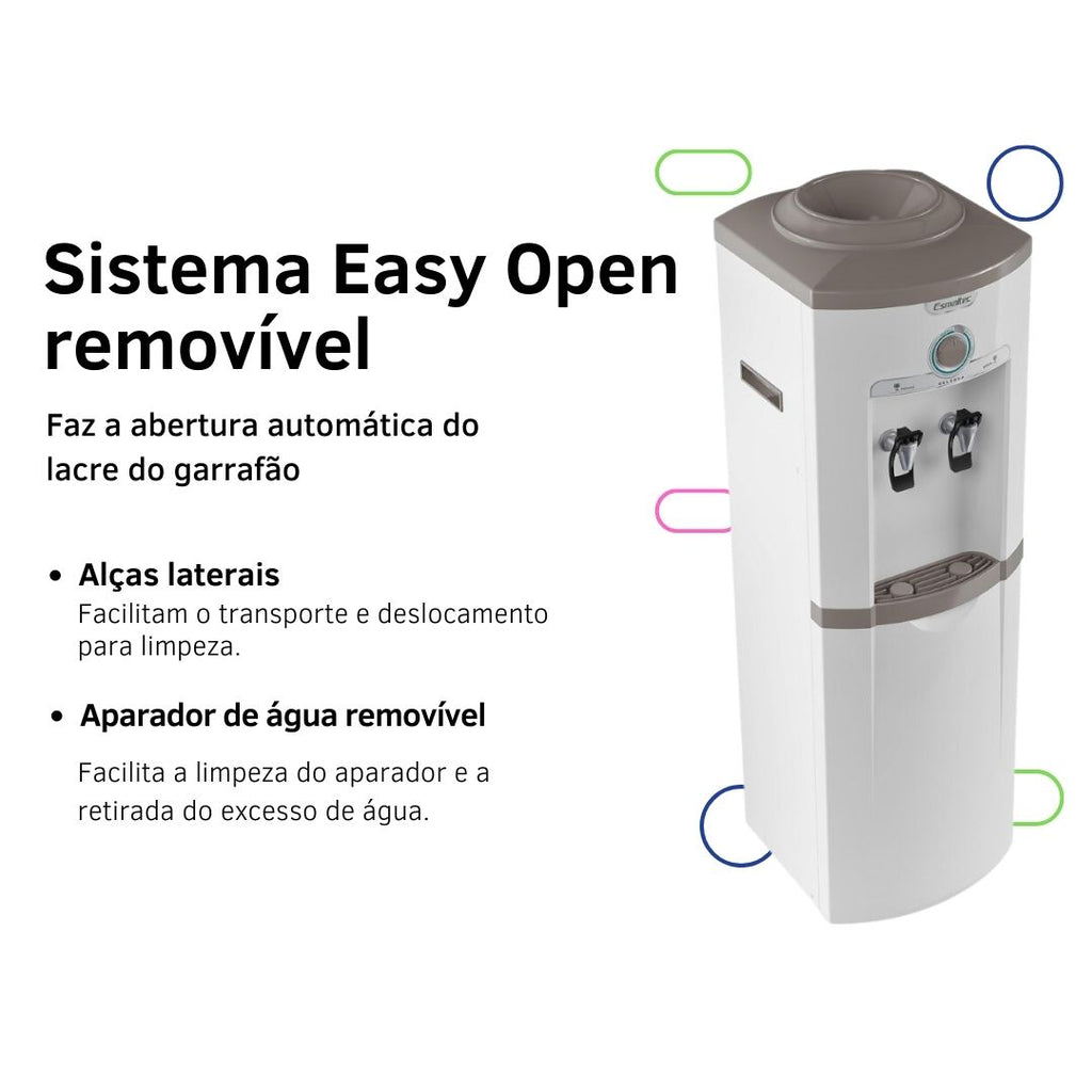 Bebedouro de Água de Coluna Esmaltec EGC35B Refrigerado por Compressor Branco 220V