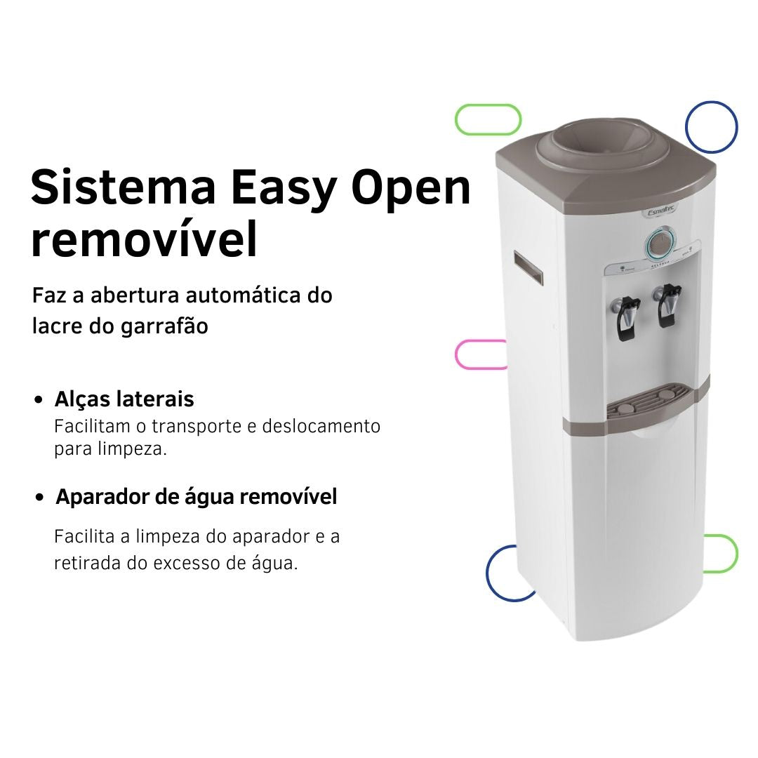 Bebedouro de Água de Coluna Esmaltec EGC35B Refrigerado por Compressor Branco 220V
