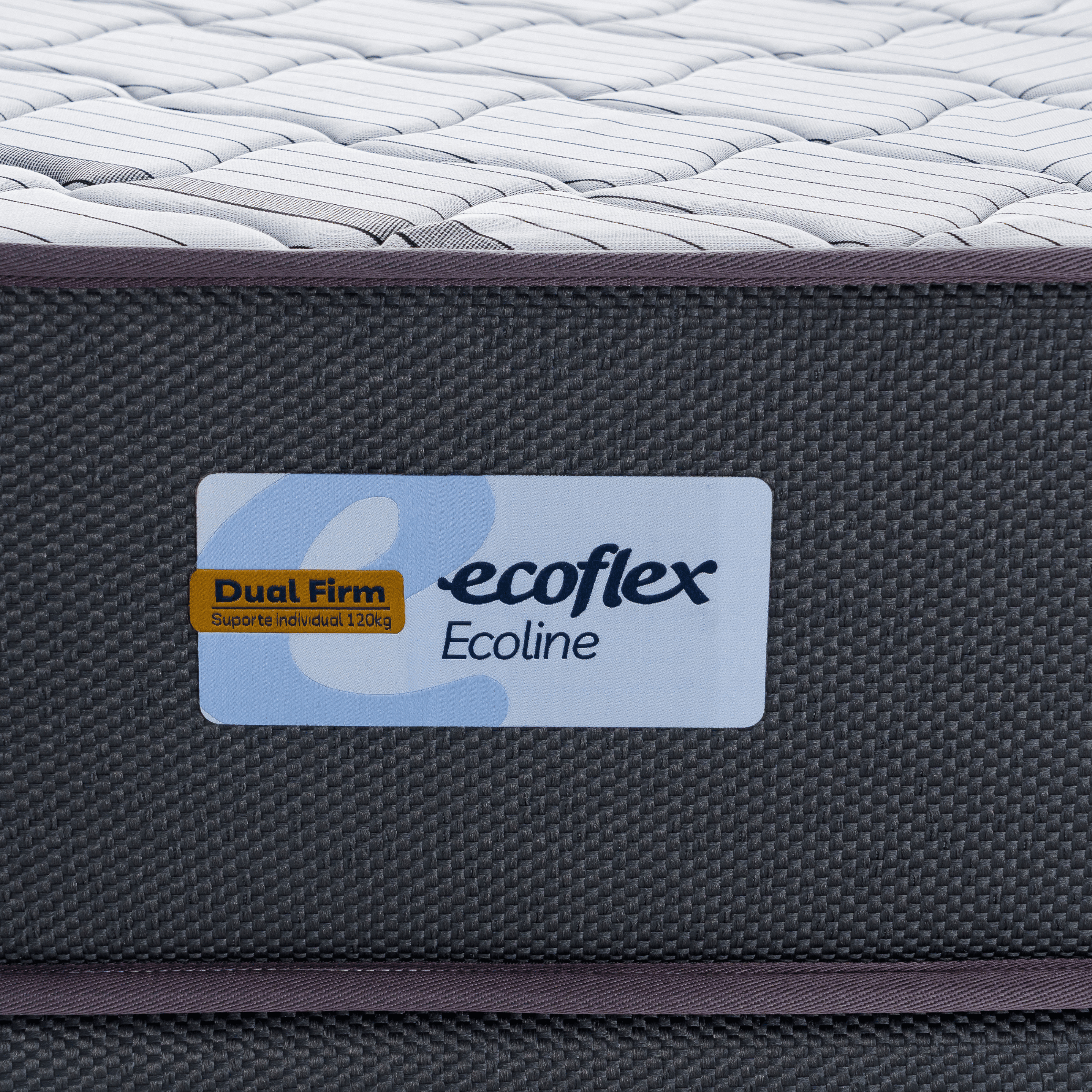 Conjunto Cama Box Dual Firm Solteiro Ecoflex 88x188x47cm Espuma D-28 Chumbo