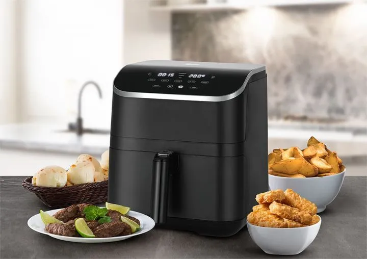 Fritadeira Elétrica Sem Óleo Air Fryer 5,5L Midea GrandGourmet Digital Preto 220V