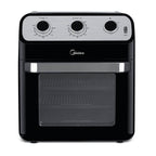 Fritadeira Elétrica Sem Óleo Air Fryer Midea 12L com Forno Ovenfryer Inox e Preto 220V