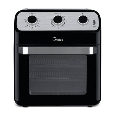 Fritadeira Elétrica Sem Óleo Air Fryer Midea 12L com Forno Ovenfryer Inox e Preto 220V