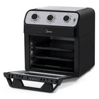 Fritadeira Elétrica Sem Óleo Air Fryer Midea 12L com Forno Ovenfryer Inox e Preto 220V