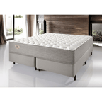 Conjunto Cama Box Agile Queen Ecoflex 158x198x55cm Molas Ensacadas Cinza Chumbo