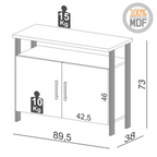 Balcão Buffet F32 Dalla Costa 89cm 2 Portas Nicho Freijó e Preto
