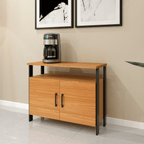 Balcão Buffet F32 Dalla Costa 89cm 2 Portas Nicho Freijó e Preto
